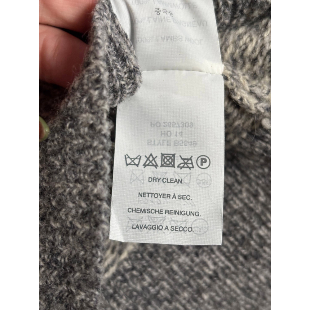 J Crew Herringbone Sweater Chevron Pullover Knit Lambswool Raglan Sleeve Gray L - Picture 9 of 11